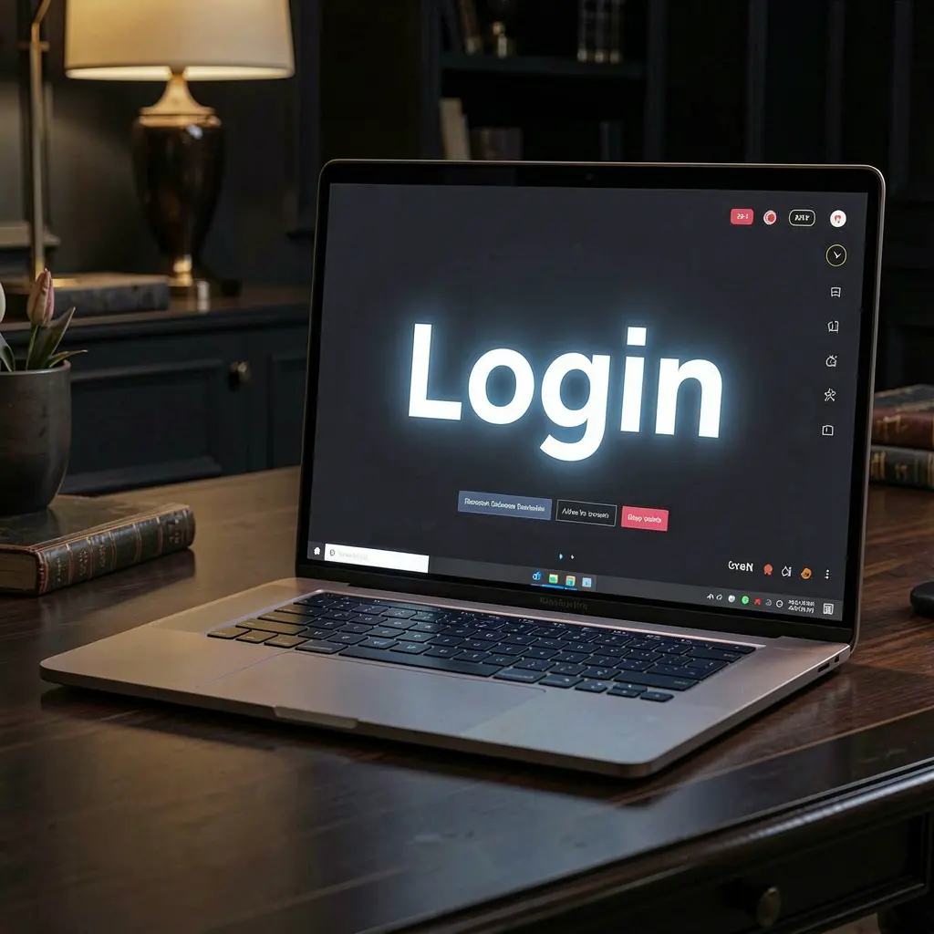 Modern laptop on a dark workspace showing the 9N999 login screen with a clean and user friendly design for Bangladesh players